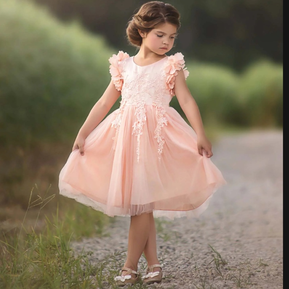 TRISH SCULLY Peachy Pink Tulle Dress